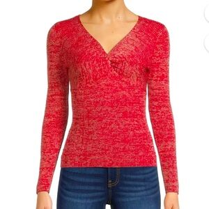 5/$25 No Boundaries V-Neck Red Sweater XS